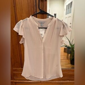 H&M Soft Cream Pleated Blouse